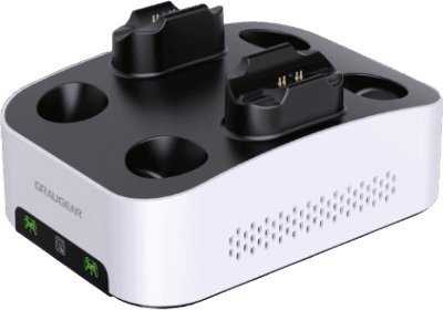 Graugear žaidimų diskų laikiklis su USB-C. Dviguba PS5 įkrovimo stotelė