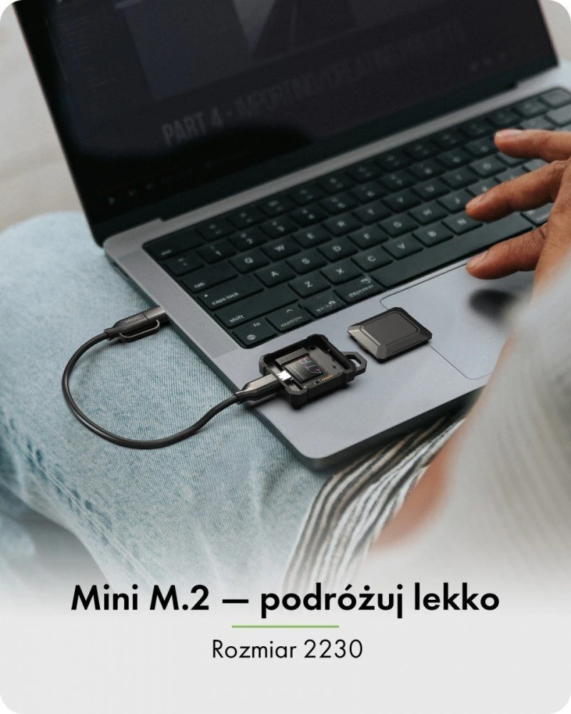 „Icy Box Mini IB-1601MP-CU31“ mini m.2 nvme korpusas, skirtas m.2 2230