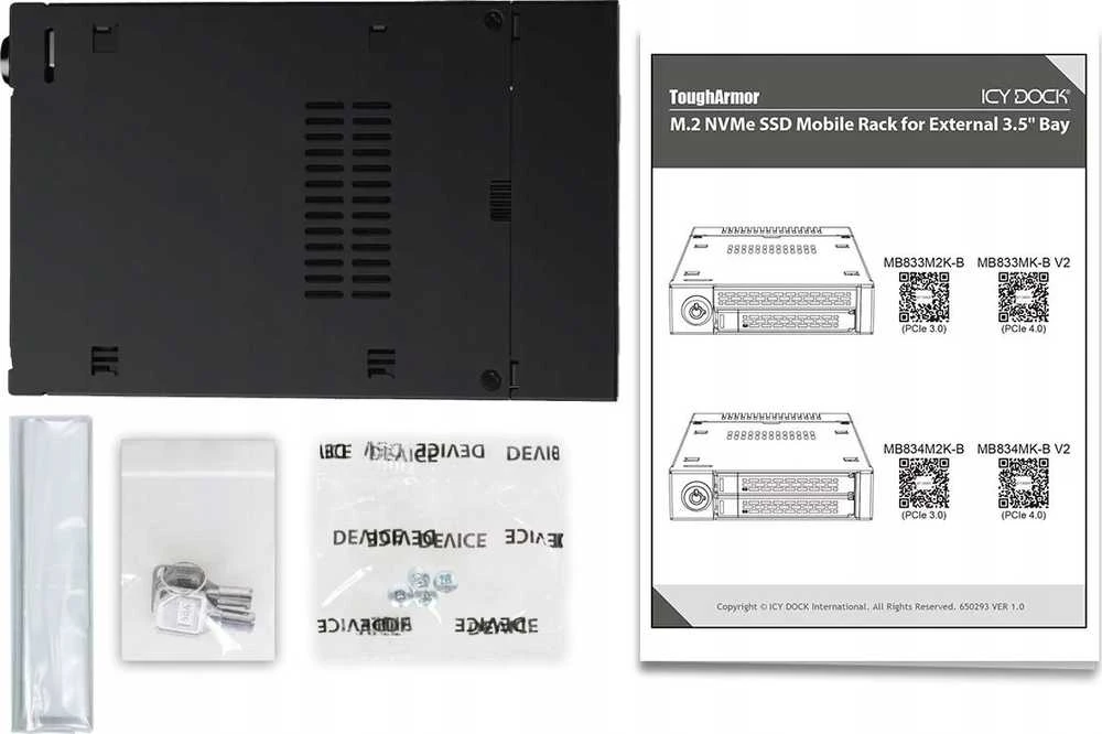 Icy Dock SSD stalčius su montavimo instrukcija