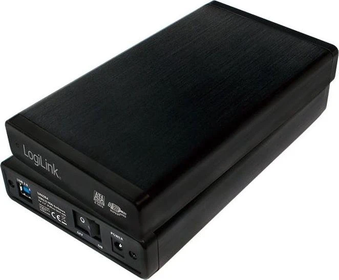 LogiLink Išorinis HDD dėklas 3,5 colio, sata, usb3.0, juodas aliuminis