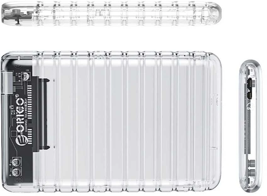 „Orico 2139U3-V1“ 2,5 colio HDD/SSD USB „Micro-B“ 5 Gb/s diskas – skaidrus