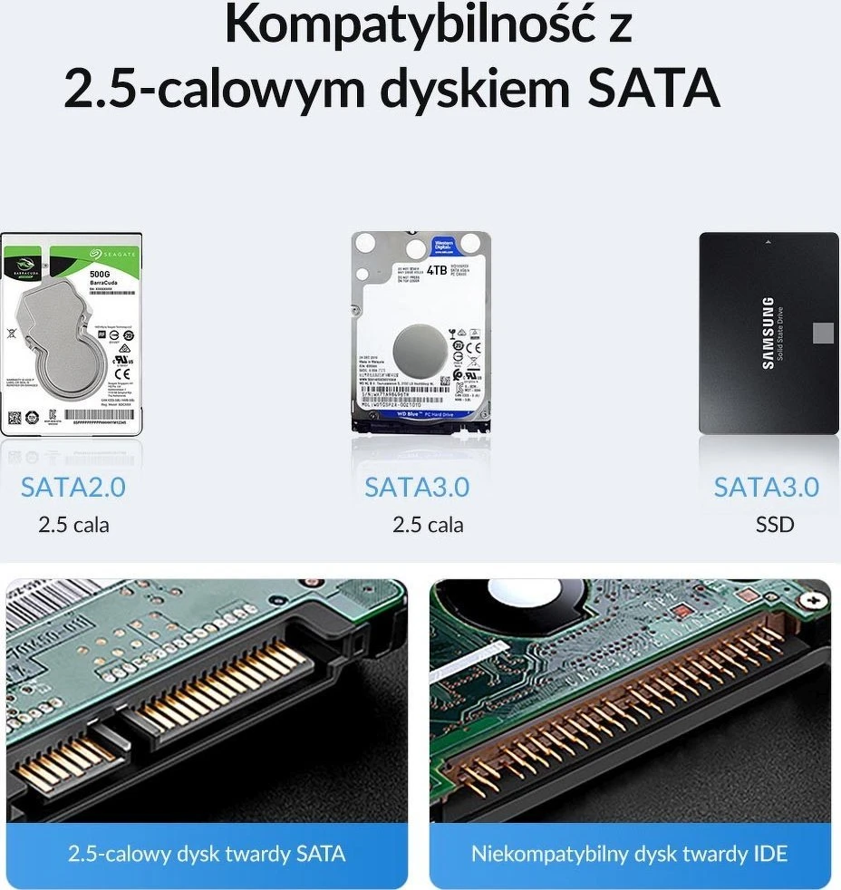 Orico 2.5 colio HDD / SSD korpusas 6 Gbps USB-C 3.1 Gen1 – juodas