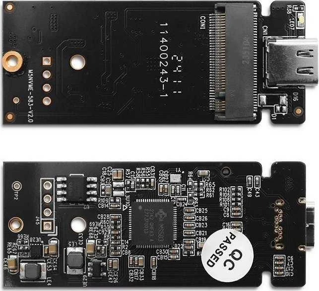 Qoltec Mini aliuminio dėklas M.2 SSD NVMe PCIe USB 3.1 10Gb/s 2TB sidabro