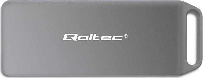 Qoltec Mini aliuminio dėklas M.2 SSD NVMe PCIe USB 3.1 10Gb/s 2TB sidabro