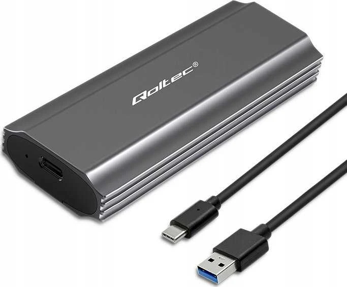Qoltec 52271 Korpusas NV2271, skirtas M.2 SSD diskui | SATA | NVMe | USB-C | 2TB