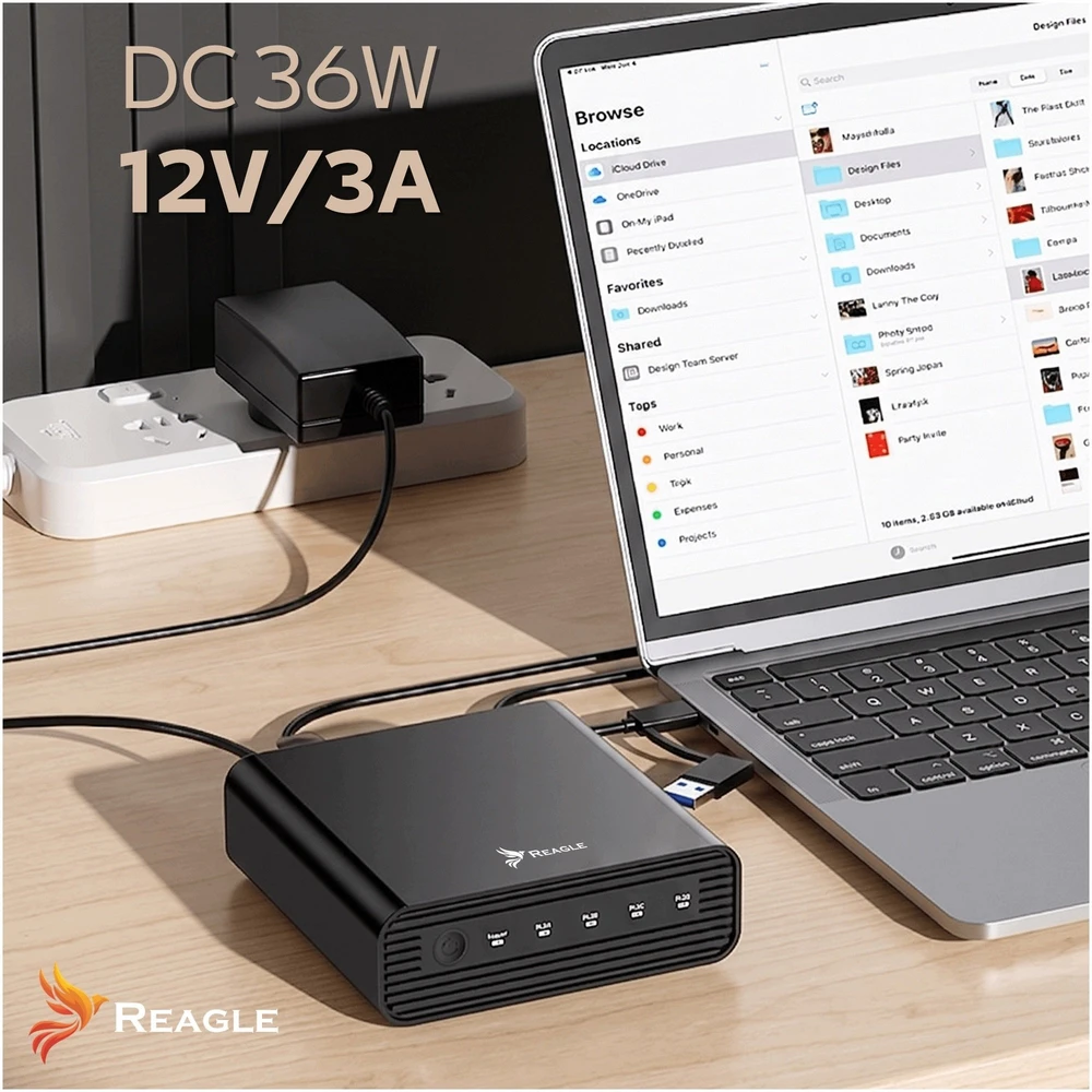 Kišenė Reagle 4 SSD M.2 NVME diskams 40 Gbps M2 korpusas su ventiliatoriumi RAID masyvas