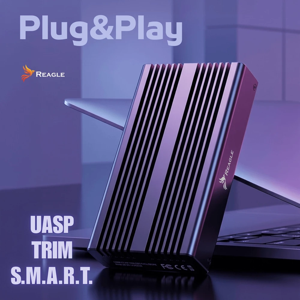 Kišenė Reagle SSD diskui M.2 NVME PCIE 40Gbps korpusas M2 Thunderbolt 4 USB-C 4.0
