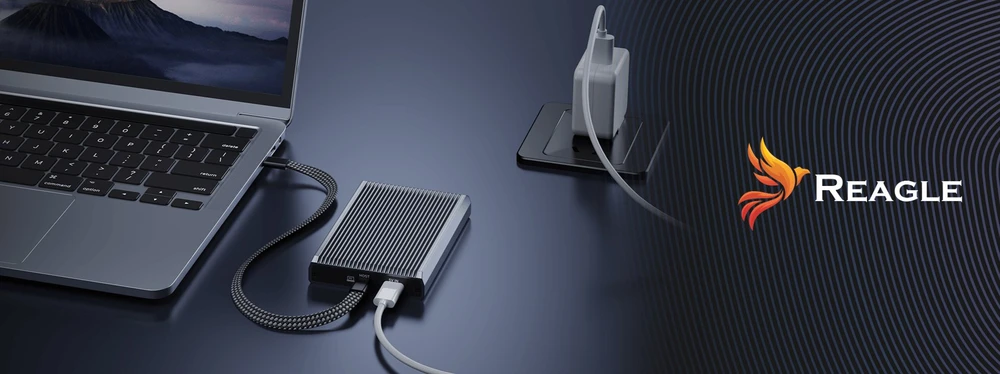 Kišenė Reagle RAID diskų korpusas M.2 SSD NVME SATA 20Gbps USB-C, diskų kišenė adapteris klonavimas (RE72M2)