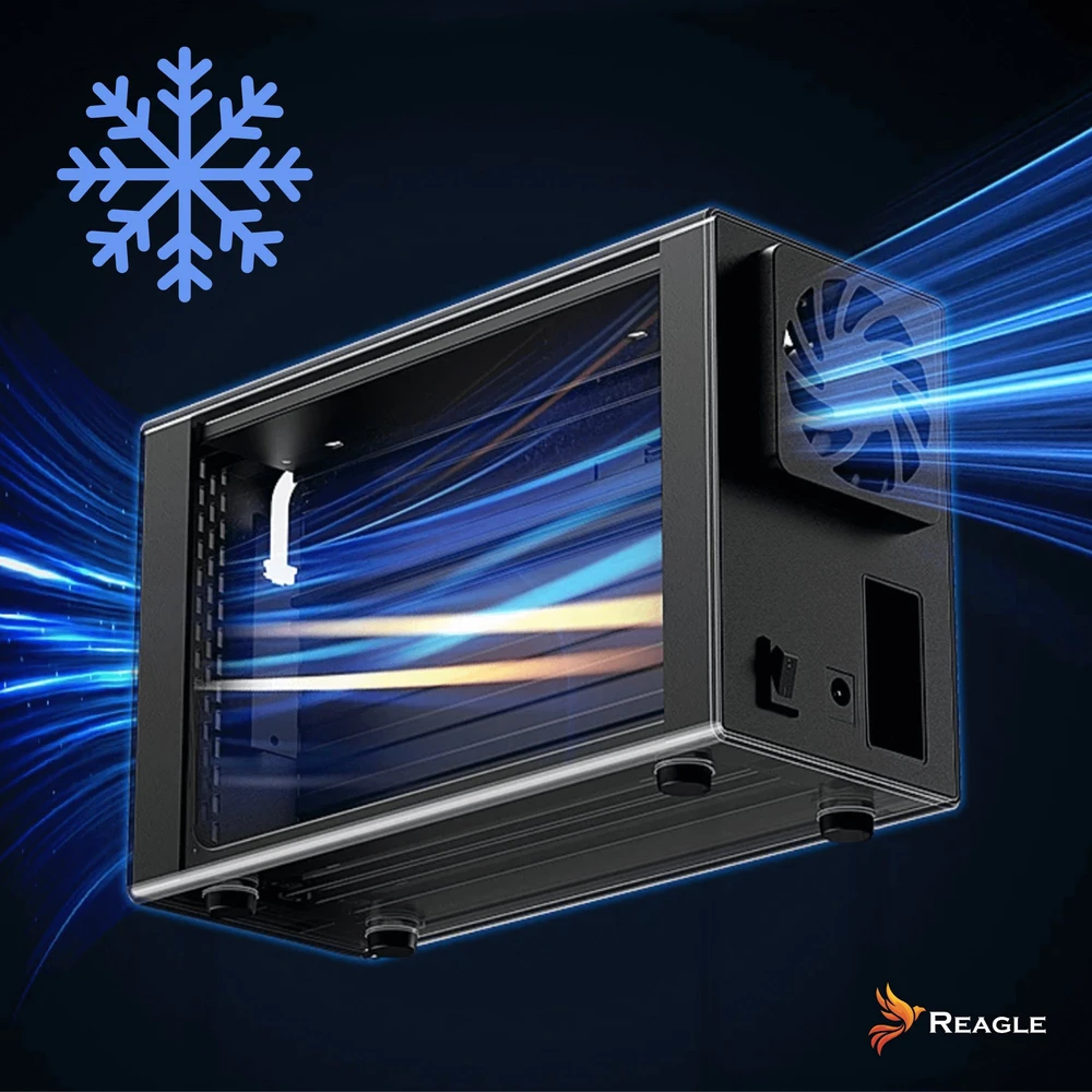 Kišenė Reagle HDD SSD disko korpusas 2x 3,5'' SATA III USB 3.2 kišenė iki 40TB 36W ventiliatorius