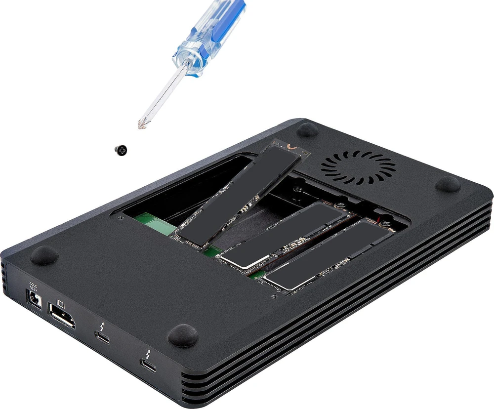 „StarTech M2E4BTB3/4X“ M.2 PCIE į TB3 korpusas