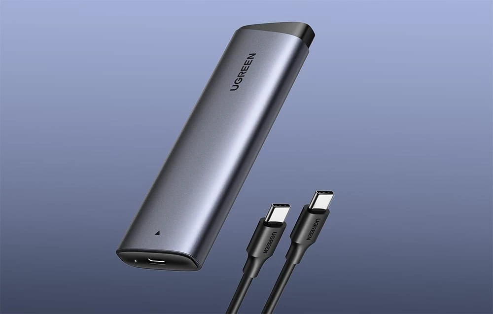 Ugreen CM767 M.2 NVMe PCIe SSD Disk Dėklas - sidabro spalvos