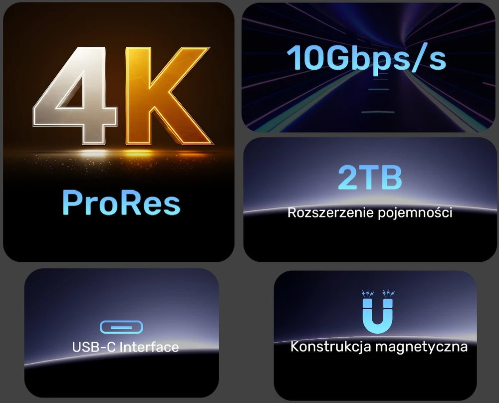 „Unitek“ magnetinis korpusas, skirtas M.2 SSD, USB-C