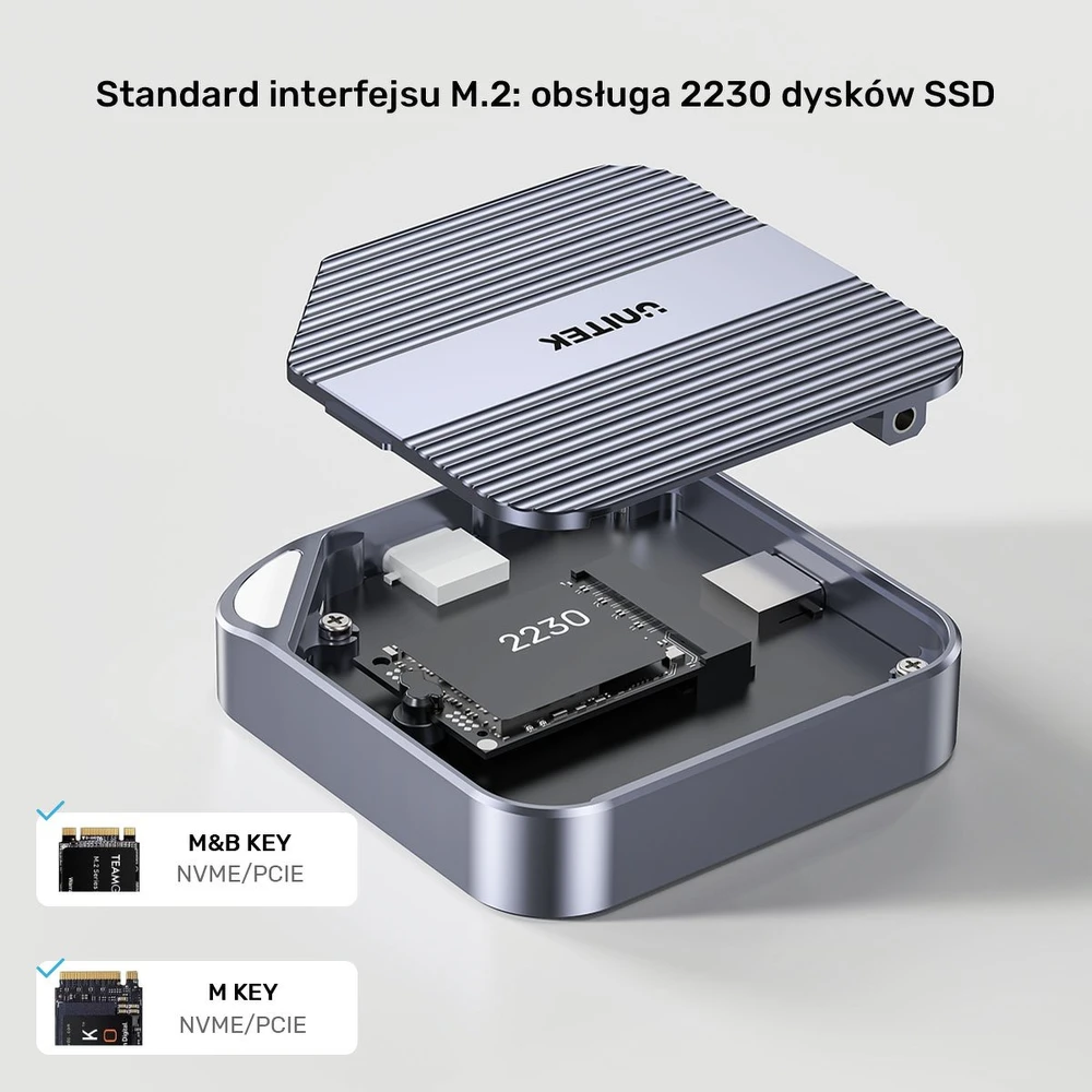 „Unitek“ magnetinis korpusas, skirtas M.2 SSD, USB-C