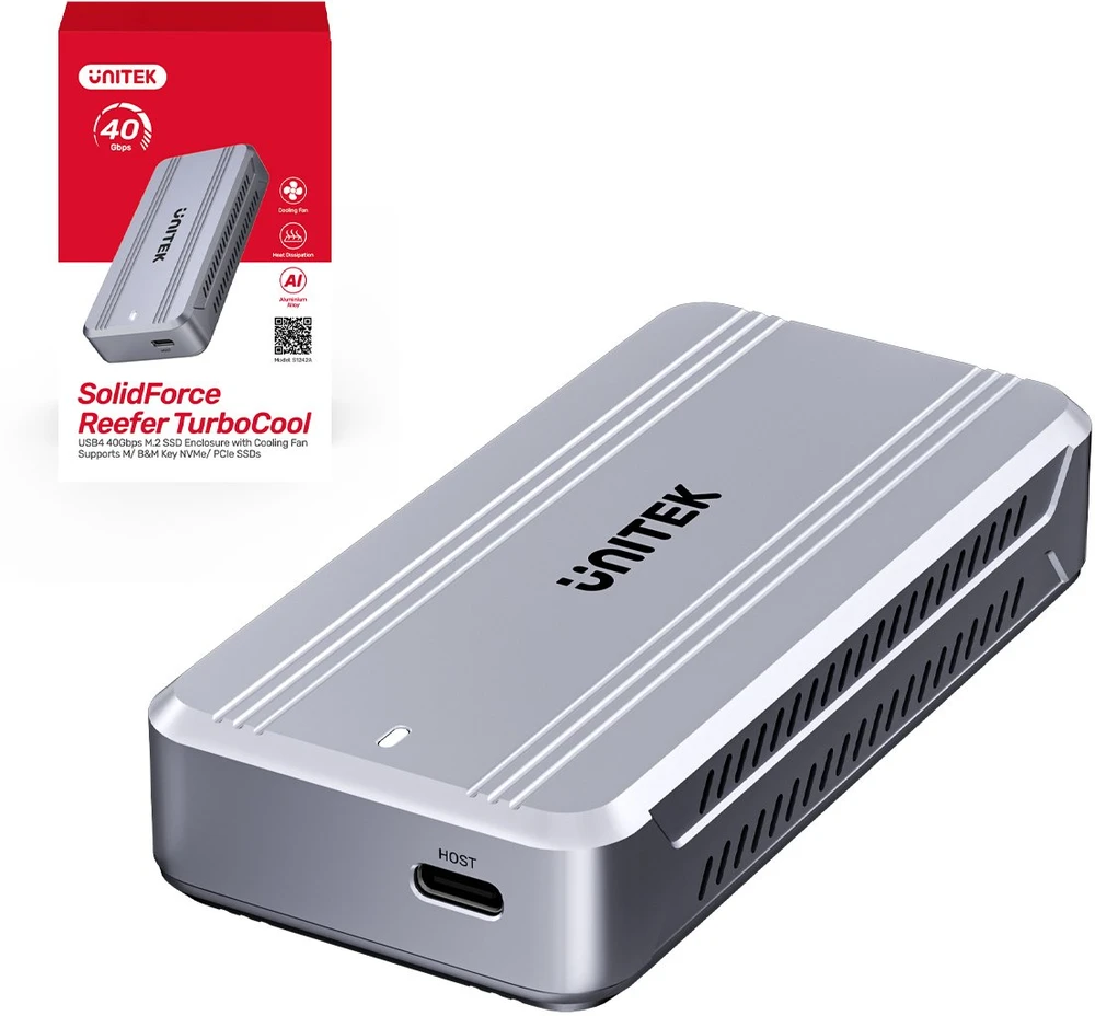 UNITEK M2 NVME USB4 SSD korpusas 40GBPS + aušinimas