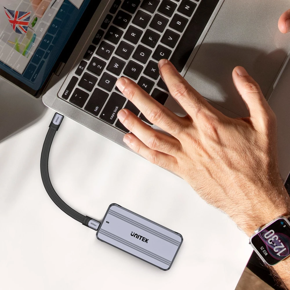 UNITEK M2 NVME USB4 SSD korpusas 40GBPS + aušinimas