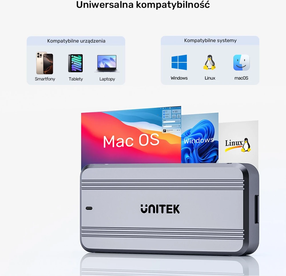 UNITEK M2 NVME USB4 SSD korpusas 40GBPS + aušinimas