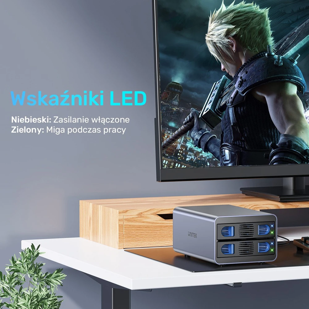 UNITEK EXTERNAL ENCLOSURE 2BAY RAID HDD/SDD 40GBPS