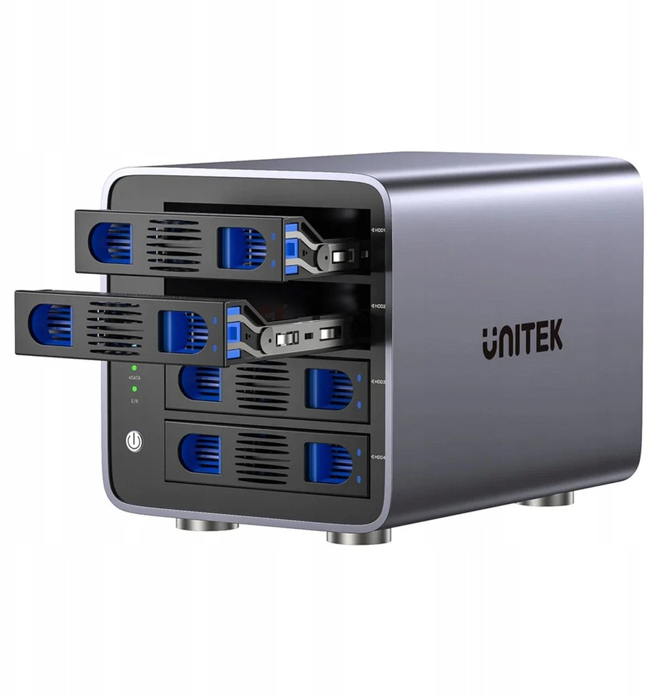 Unitek RAID korpusas 2,5 colio / 3,5 colio SATA diskui, 8 režimai, 80 TB, USB-C