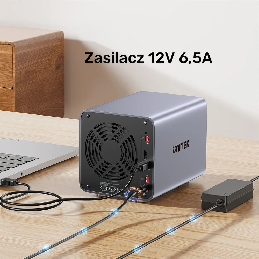 UNITEK RAID išorinis korpusas 2.5''/3.5'' SATA diskams, 8 režimai, 80TB, USB-C