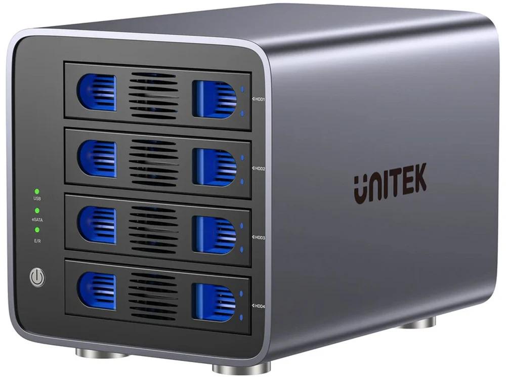 UNITEK RAID išorinis korpusas 2.5''/3.5'' SATA diskams, 8 režimai, 80TB, USB-C