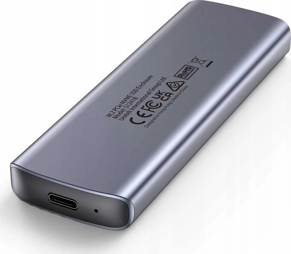 M.2 SSD Dėklas - Unitek S1241B01 NVMe USB-C 10Gbps Pilkas