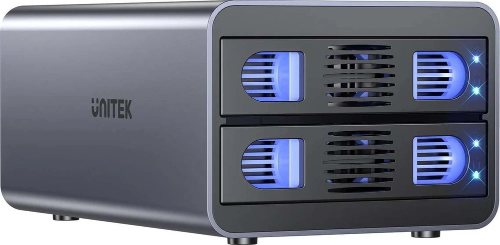 „Unitek RAID“ korpusas SATA 2,5 colio / 3,5 colio diskams – 4 režimai, 40 TB, 5 Gb/s