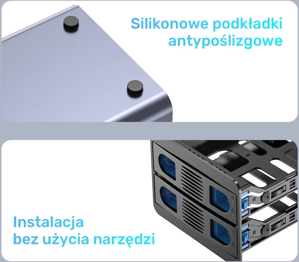 „Unitek RAID“ korpusas SATA 2,5 colio / 3,5 colio diskams – 4 režimai, 40 TB, 5 Gb/s