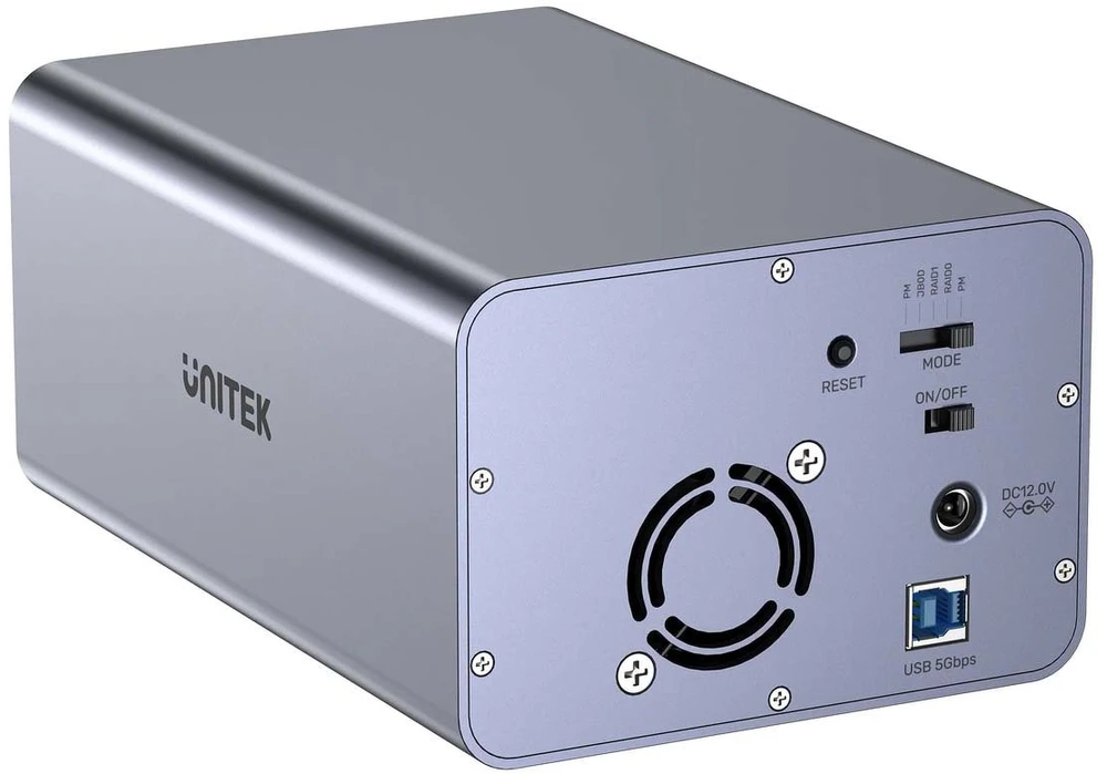 „Unitek RAID“ korpusas SATA 2,5 colio / 3,5 colio diskams – 4 režimai, 40 TB, 5 Gb/s