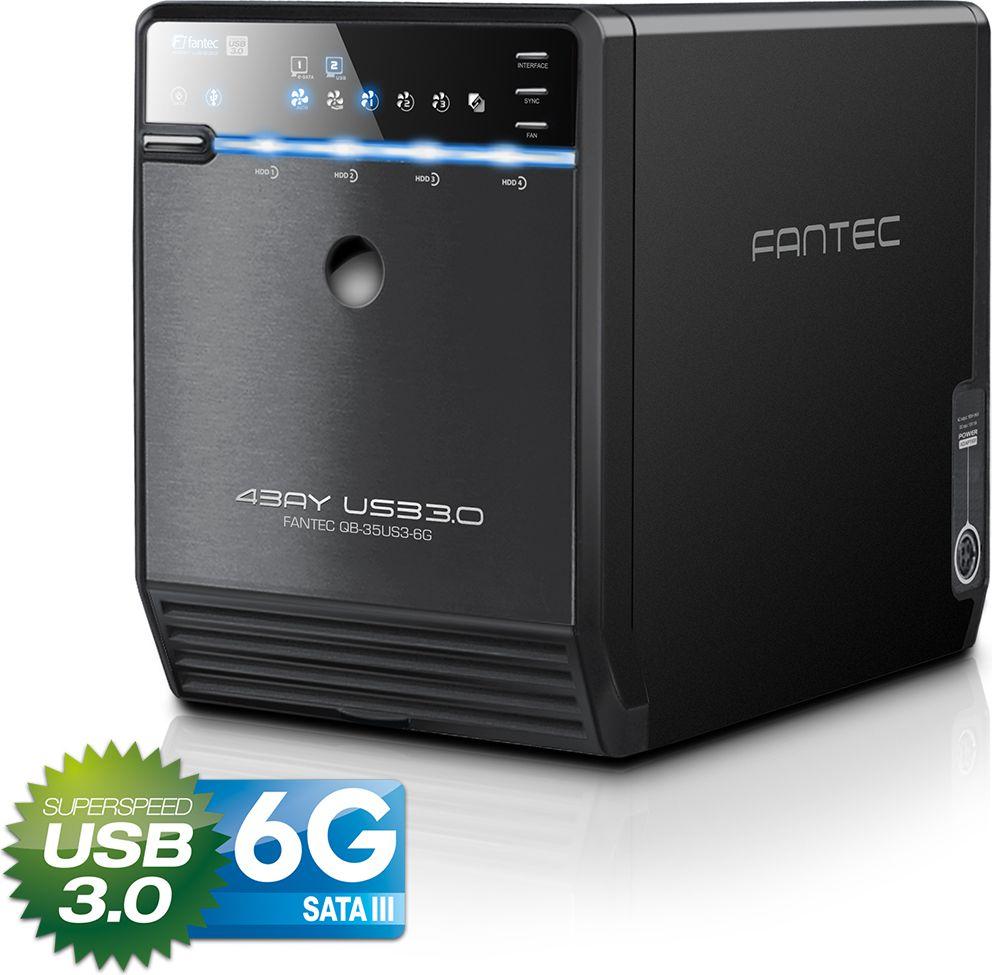 Kietasis diskas FANTEC QB-35US3-6G juodas 4x3,5 SATA HDD USB3.0 eSATA