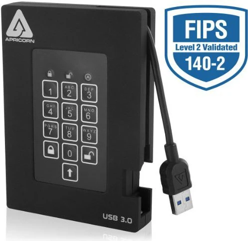 Kietasis diskas Dysk zewnętrzny HDD Apricorn Aegis Padlock 500GB Juodas (A25-3PL256-500F)