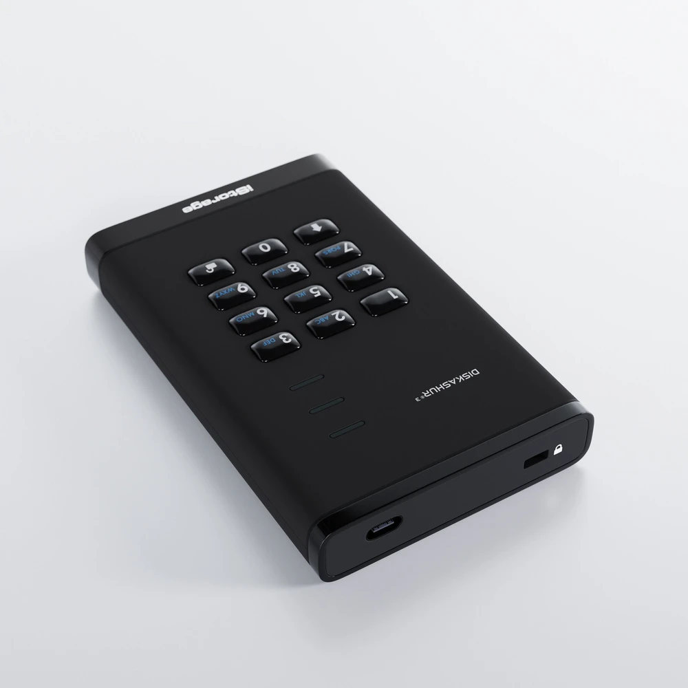 Išorinis diskas HDD iStorage diskAshur3 išorinis kietasis diskas 4 TB USB Type-C 3.2 Gen 1 (3.1 Gen 1) Juodas