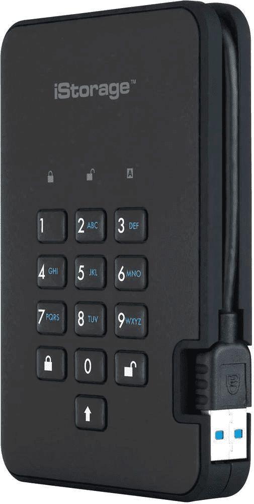 Kietasis diskas Disk zewnętrzny HDD iStorage diskAshur2 1TB Juodas (IS-DA2-256-1000-B)