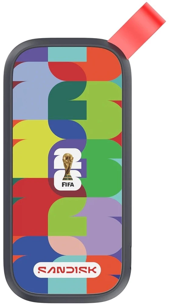 Kietasis diskas Dysk zewnętrzny SSD SanDisk Portable: FIFA World Cup 2026 Edition 1TB Juodai-raudona (SDSSDE30F-1T00-G25)