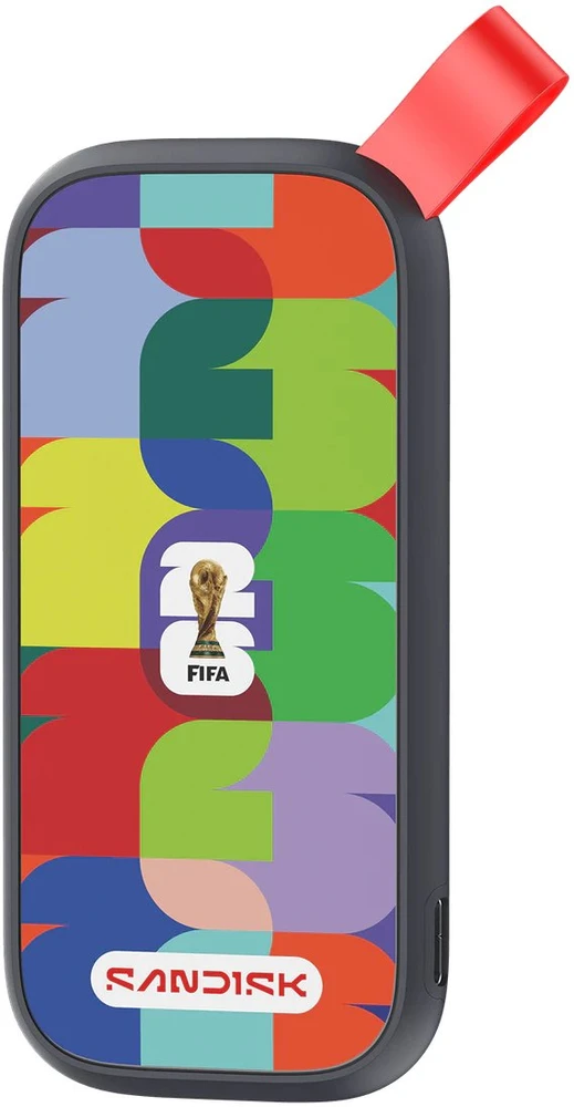 Išorinis kietasis diskas SSD SanDisk Portable: FIFA World Cup 2026 Edition 1TB Juodai-raudona (SDSSDE30F-1T00-G25)