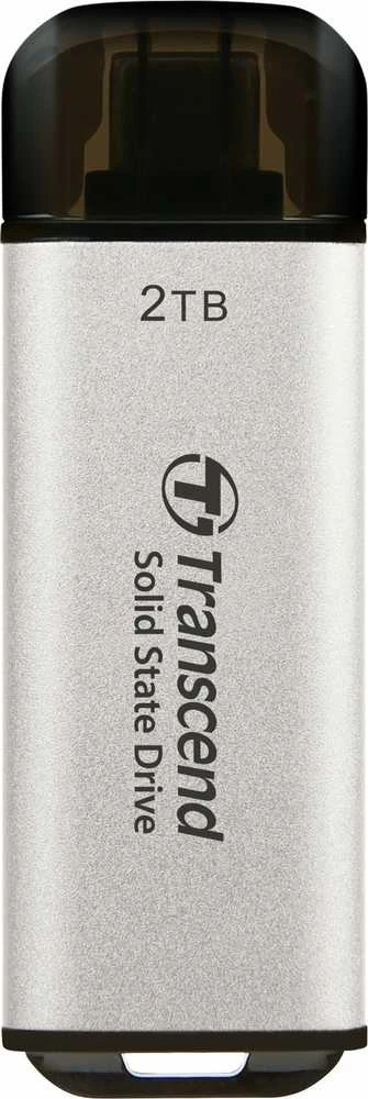 TRANSCEND ESD300S 2TB Išorinis kietasis diskas SSD USB 10Gbps Type C Sidabrinis