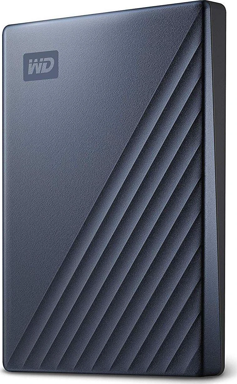 Kietasis diskas Western Digital „My Passport Ultra 2TB“ Mėlyna USB-C/USB3.0 HDD 2,5 colio metalinės apdailos RTL nešiojamas išorinis diskas