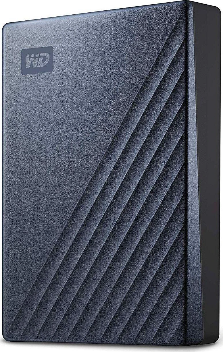 Kietasis diskas Western Digital My Passport Ultra 4TB Mėlyna USB-C/USB3.0 HDD 2,5 colio metalo apdaila RTL nešiojamas išorinis