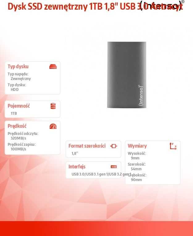 Išorinis kietasis diskas SSD Intenso Portable SSD Premium Edition 1TB Pilkas (3823460)