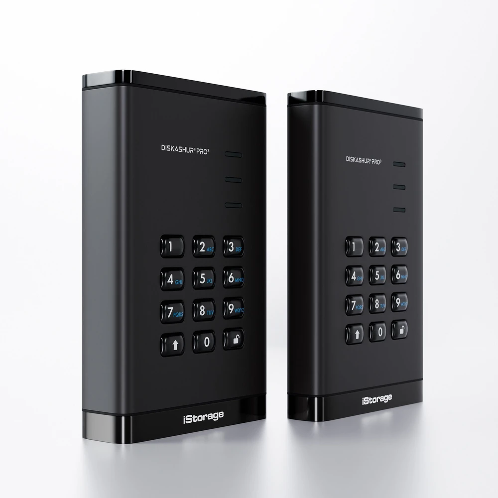 Kietasis diskas Dysk zewnętrzny SSD iStorage diskAshur PRO3 SSD 4 TB Juodas (IS-DAP3-256-SSD-4000-F)
