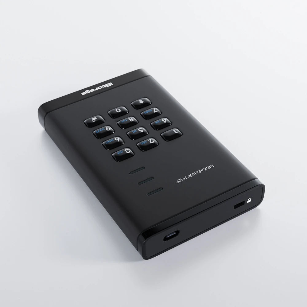 Kietasis diskas Dysk zewnętrzny SSD iStorage diskAshur PRO3 SSD 4 TB Juodas (IS-DAP3-256-SSD-4000-F)