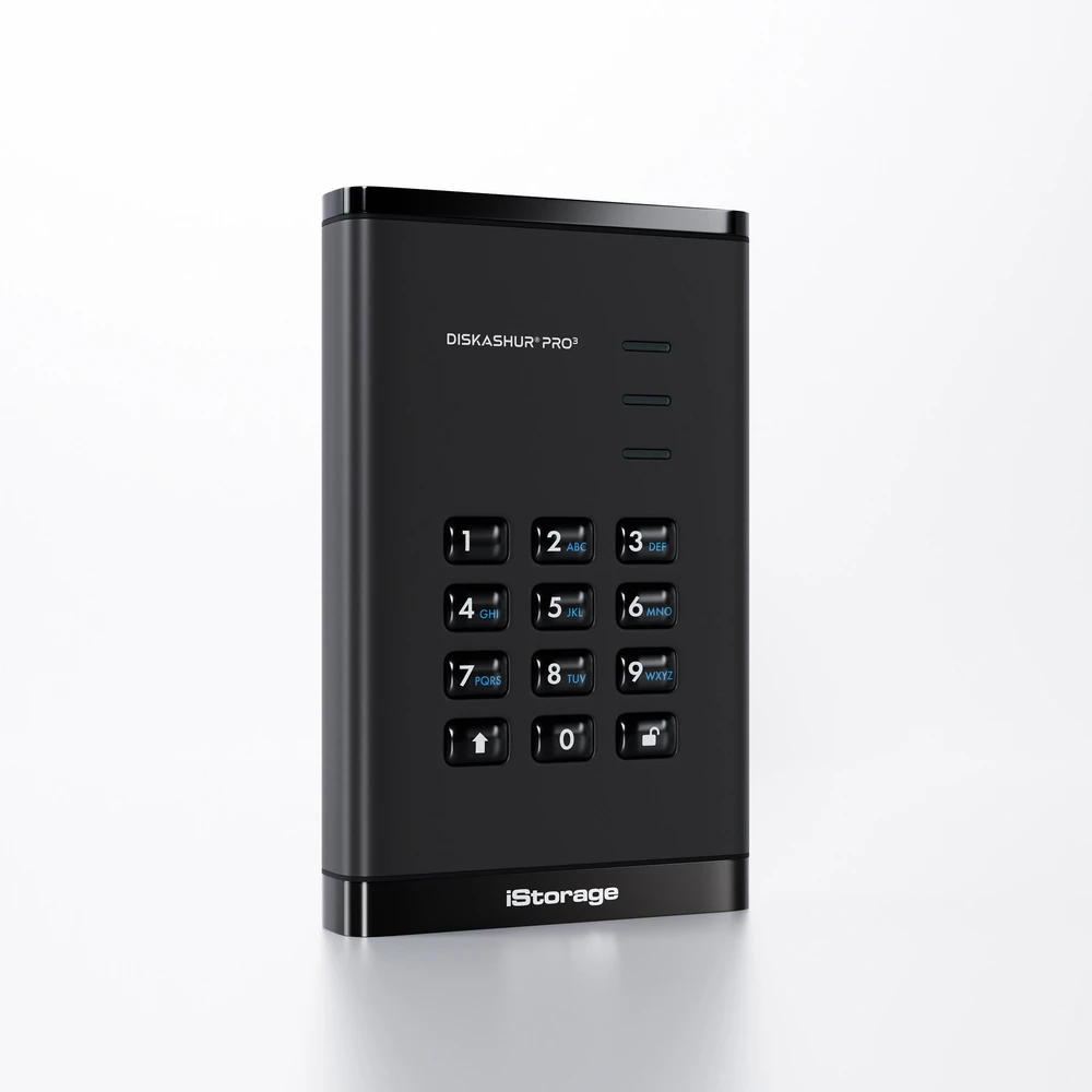 Kietasis diskas Dysk zewnętrzny SSD iStorage diskAshur PRO3 SSD 4 TB Juodas (IS-DAP3-256-SSD-4000-F)