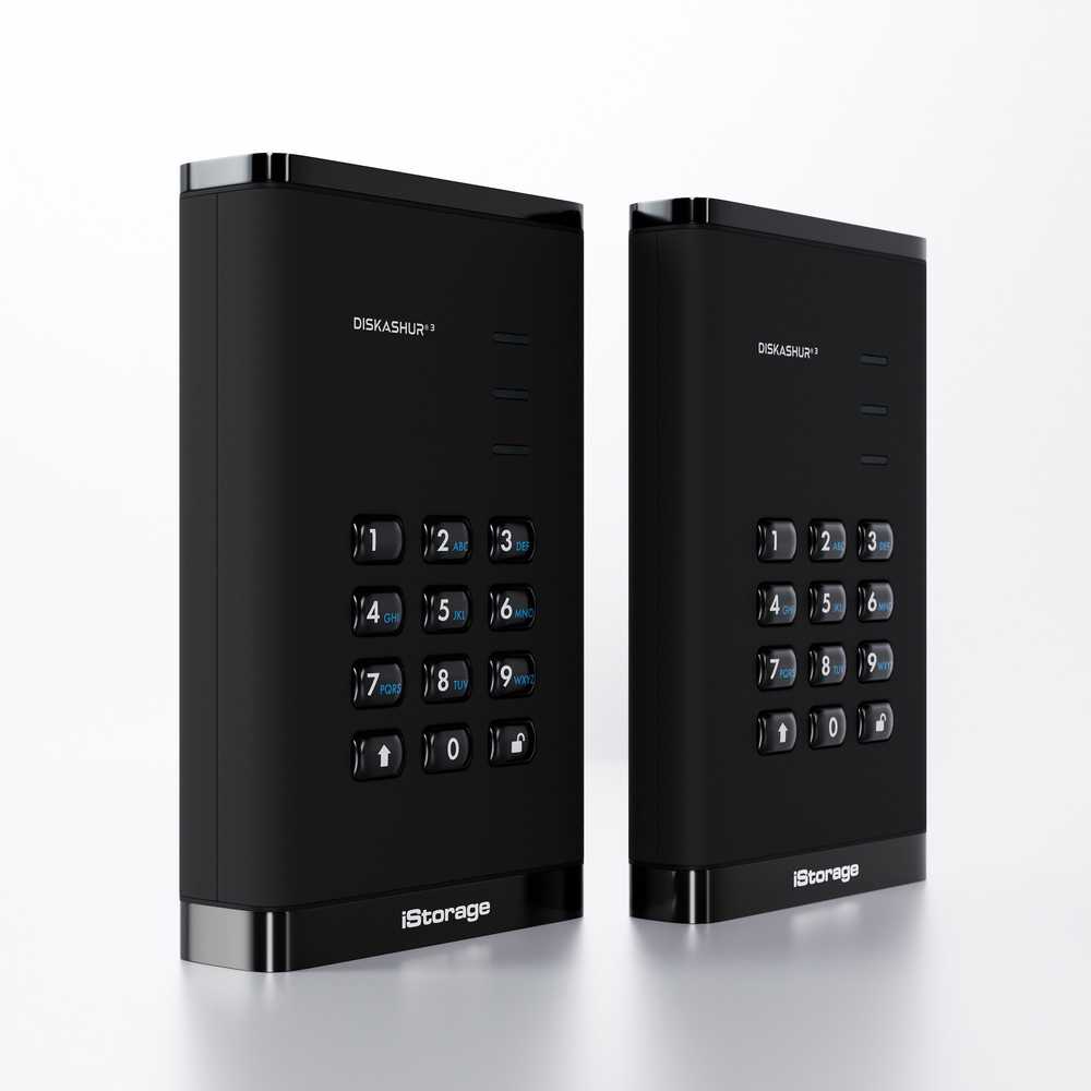„iStorage diskAshur3 HDD“ išorinis kietasis diskas 1 TB, USB C tipo, 3.2 kartos 1 (3.1 kartos 1), juodas