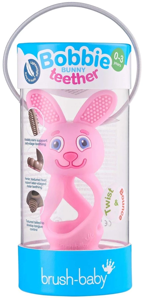 KIK -Baby Bobbie Bunny kramtukas, rožinis, kūdikio kramtukas