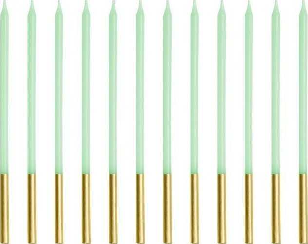 Party Deco PartyDeco gimtadienio žvakės, paprastos, žalios, 14 cm A12 67684