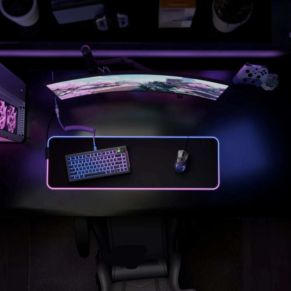 Kilimėlis Glorious GMP 2 GLED RGB Gaming kilimėlis Large Extended, 915x280mm, juodas