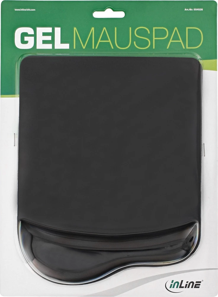 Kilimėlis InLine su gelio riešo atrama 235x185x25 mm Juodas (55453S)