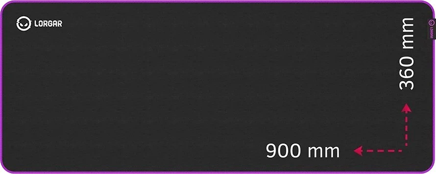 Lorgar Main 319, Pelės kilimėlis žaidimams, High-speed surface, Violetinė anti-slip rubber base, size: 900mm x 360mm x 3mm, weight 0.6kg