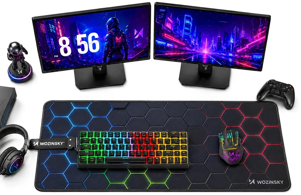 Wozinsky WPD-B800 Gaming Desk Pad 800x300mm Atsparus vandeniui with Pattern - Juodas