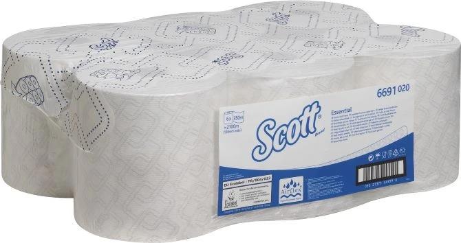 Kimberly-Clark Scott Essential - Ręcznik do rąk w roli, dł. 350 m - Baltas