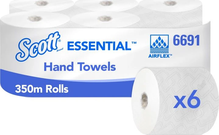 Kimberly-Clark Scott Essential - Ręcznik do rąk w roli, dł. 350 m - Baltas